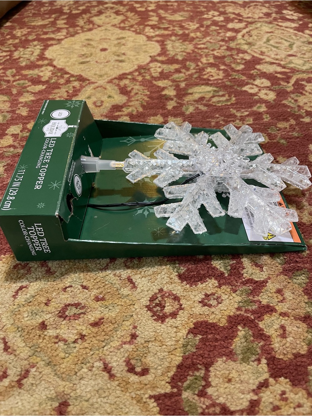 Holiday Time Clear LED Color-Changing Snowflake Tree Topper - Picture 6 of 17